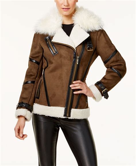 michael kors faux shearling coat|Shearling Coat .